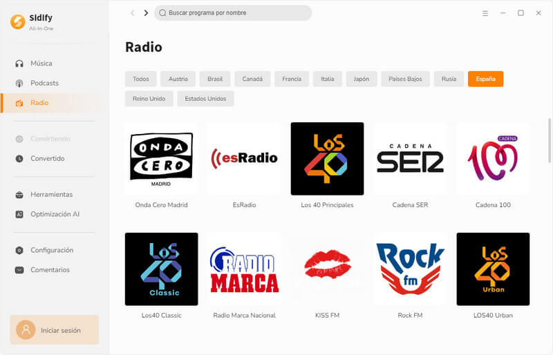 radios en Sidify All-In-One