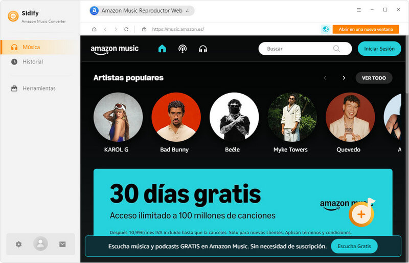 Amazon Music Reproductor Web