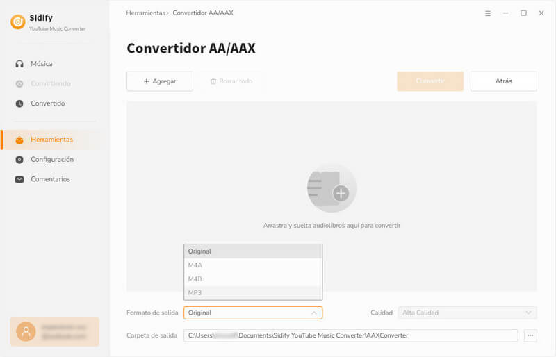 Convertir audiolibros de Audible en MP3