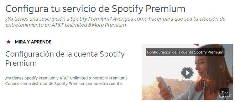 Spotify Premium prueba gratis con AT&T