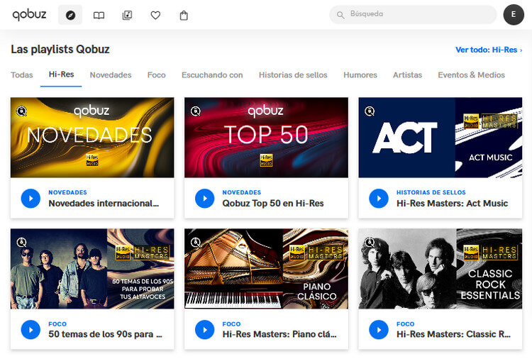 Biblioteca musical de Qobuz