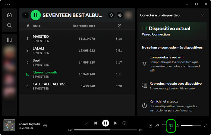 Desactiva Spotify Connect en PC