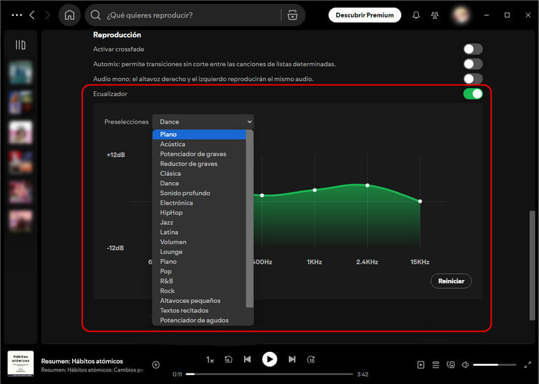 Cómo usar el ecualizador de Spotify en PC y Mac