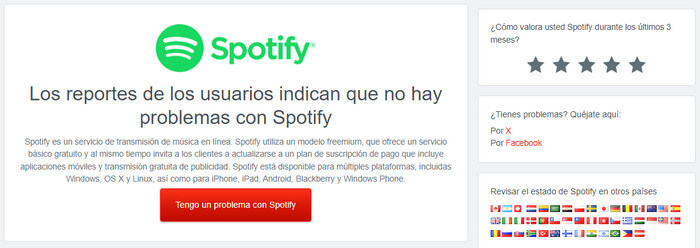 Los reportes de estado de Spotify