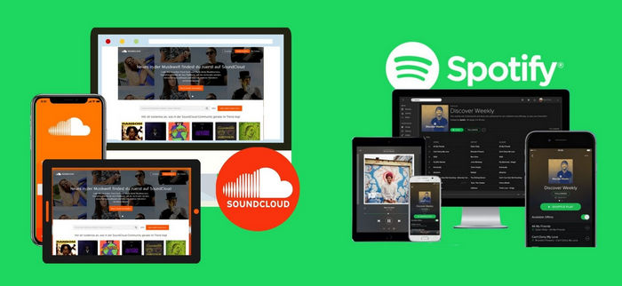 UI: Spotify vs. SoundCloud