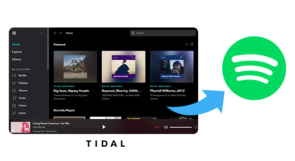 transferir playlists de Tidal a Spotify