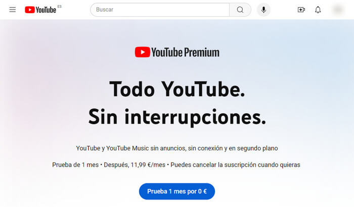 obtener youtube music prueba gratuita un mes